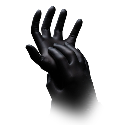 Nature Gloves Black, Schwarze Nitrilhandschuhe, puderfrei