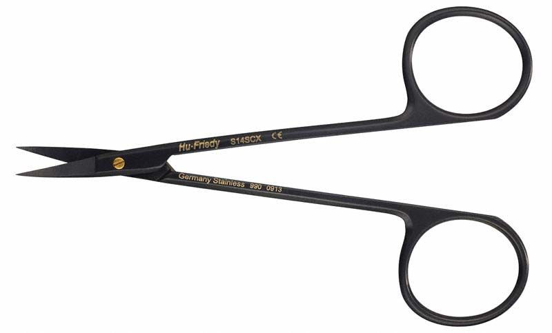 Schwarze chirurgische Schere Super-Cut LaGrange, zweifach gebogen.