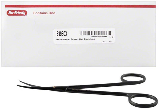 Image of Black Line Schere Super-Cut Metzenbaum - gebogen