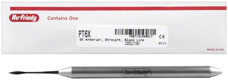 Periotom Black Line anterior gerade vor Verpackung mit Produktbezeichnung.