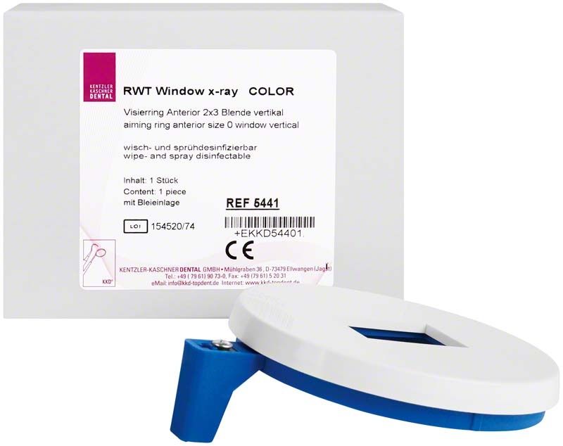 RWT window x-ray® COLOR Visierring Anterior 2x3 mit Verpackung und Produktdetails.