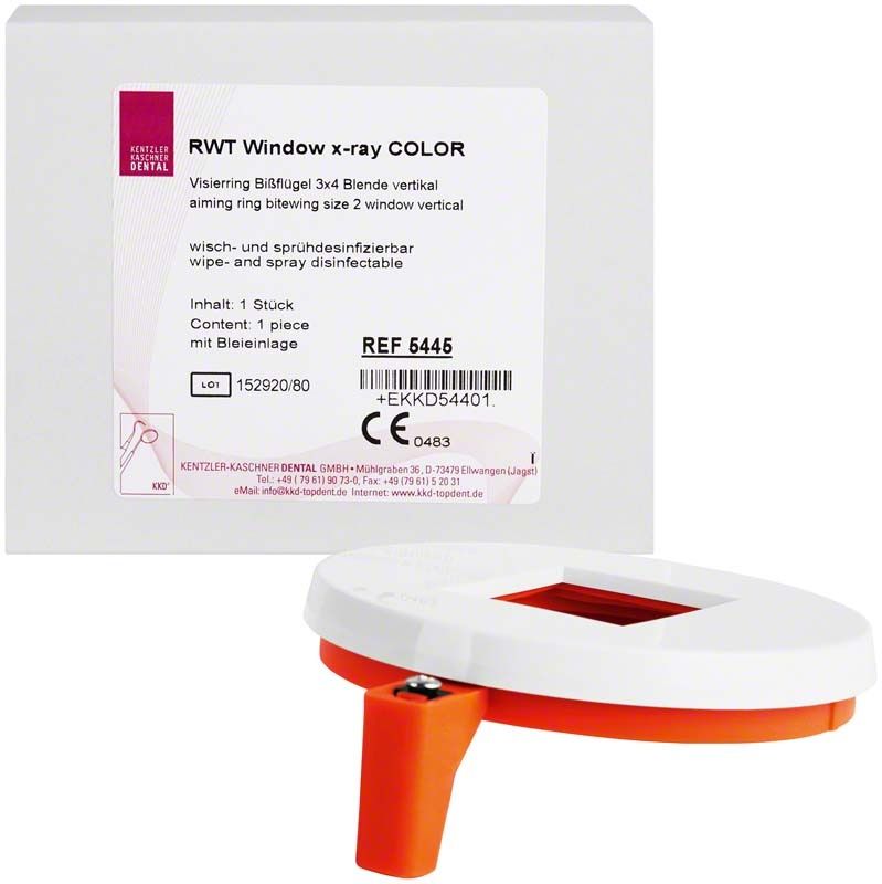 RWT window x-ray® COLOR Visierring, orange-weiß, vor Originalverpackung.