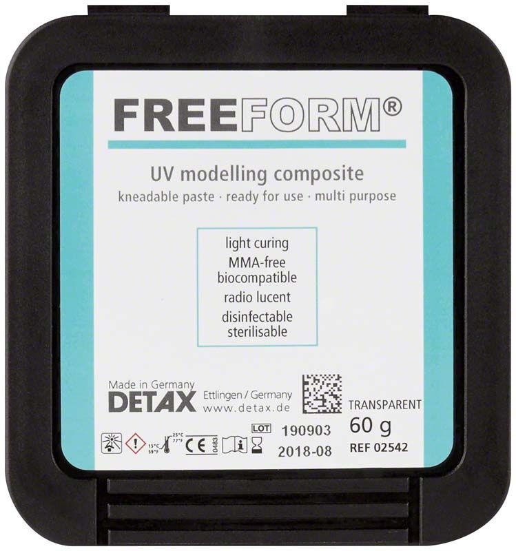 Freeform plast Modellierkunststoff-Verpackung mit Produktdetails und Markennamen.