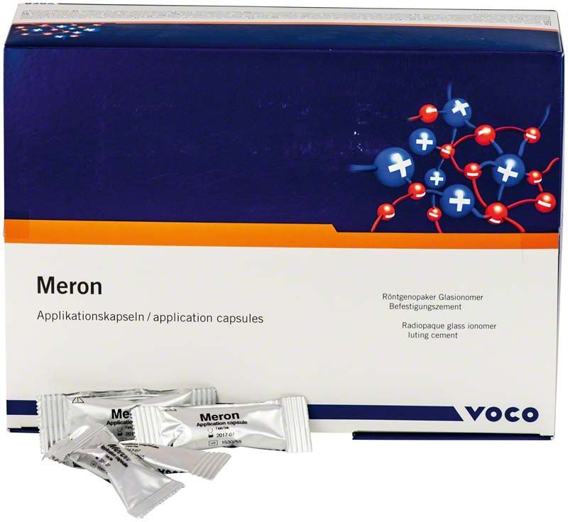 Meron Applikationskapseln 150er Verpackung mit Grafik-Detail und Produktinformationen.