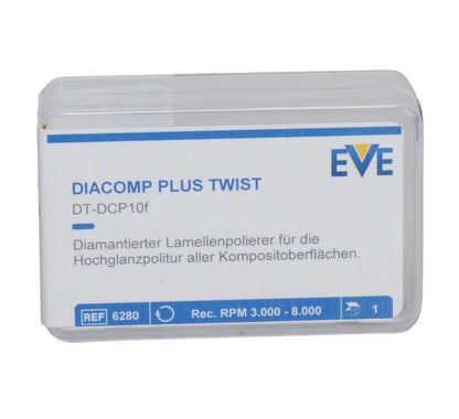 Diamantpolierer-Verpackung EVE DIACOMP plus TWIST, Hochglanz für Kompositmaterialien.