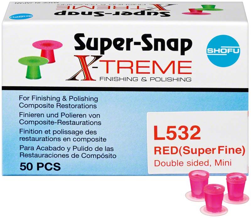 Super-Snap X-Treme Minischeibe rot, extrafein, Verpackung mit 50 Stück.