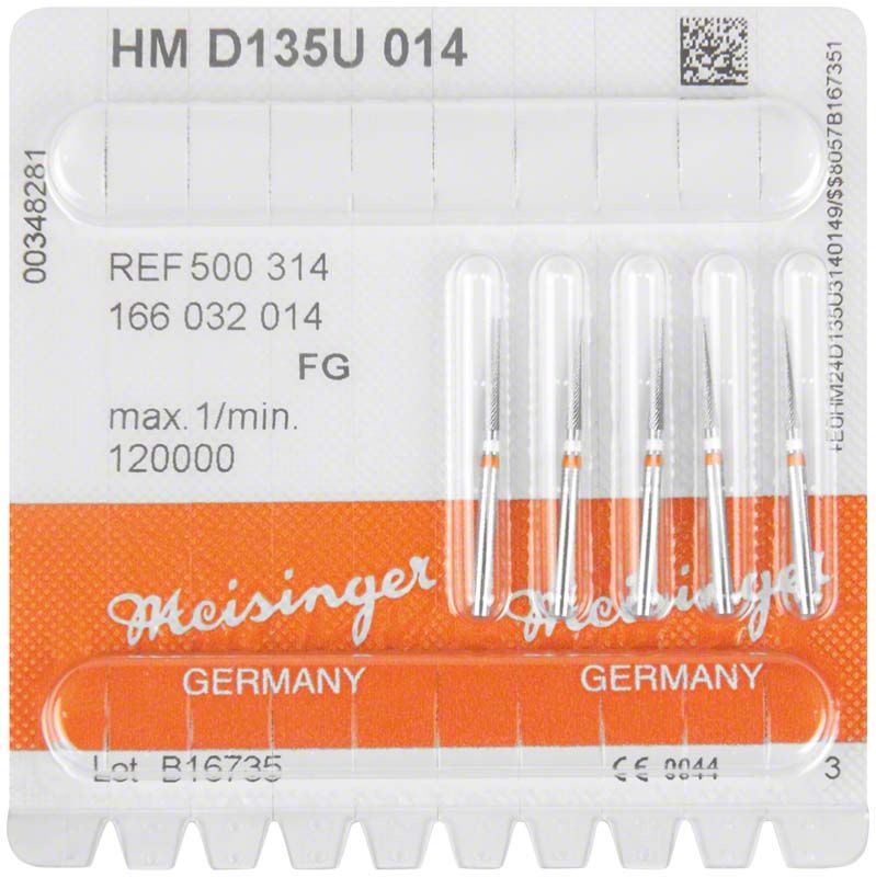 HM-Finierer FG D135U 014 auf Originalverpackung mit fünf Instrumenten.