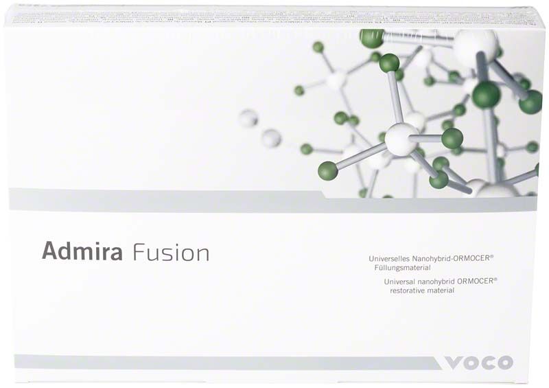 Admira Fusion Set Verpackung mit Molekülgrafik und Produktinformationen.