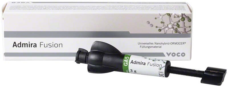 Admira® Fusion Spritze GA5 Nano-Hybrid-Ormocer Composite vor Verpackung.
