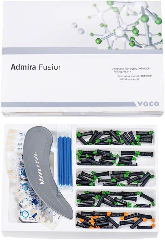 Admira Fusion Set Caps + Bond mit Ormocer-Technologie in geöffneter Verpackung.