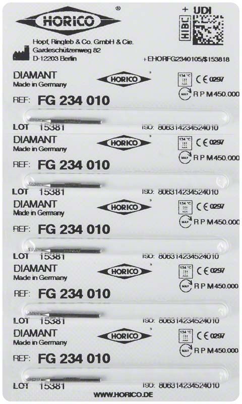 Blisterpackung mit Diamant FG 234 010, Made in Germany.