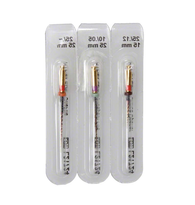 Drei HyFlex™ EDM Shaping Feilen in Einzelblisterverpackung, 25mm Länge.