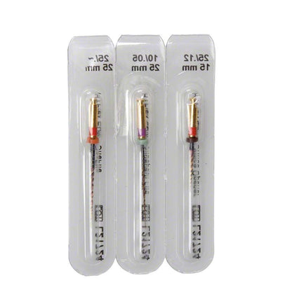 Drei HyFlex™ EDM Shaping Feilen in Einzelblisterverpackung, 25mm Länge.