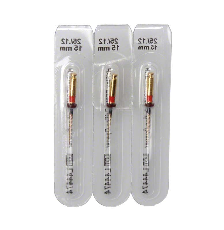Drei HyFlex™ EDM NiTi-Feilen 15mm Orifice Opener 25/.12 in Blisterverpackung.