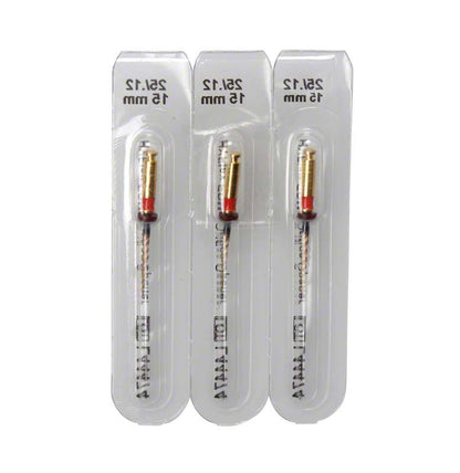 Drei HyFlex™ EDM NiTi-Feilen 15mm Orifice Opener 25/.12 in Blisterverpackung.