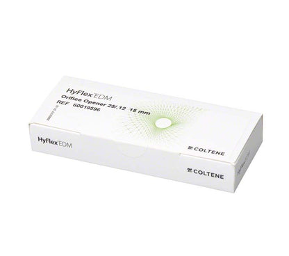 HyFlex™ EDM Orifice Opener 25/.12 Verpackung mit grünem Muster.