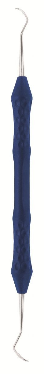 Blauer Scaler mit anatomischem Griff und seiden-mattierten Arbeitsenden.