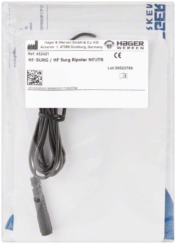 hf Neutralelektrode von Medic-Star in Verpackung mit Kabelansicht.