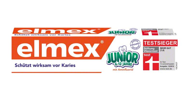 elmex JUNIOR Zahnpasta 75ml für Kinder 6-12 Jahre, Testsieger.
