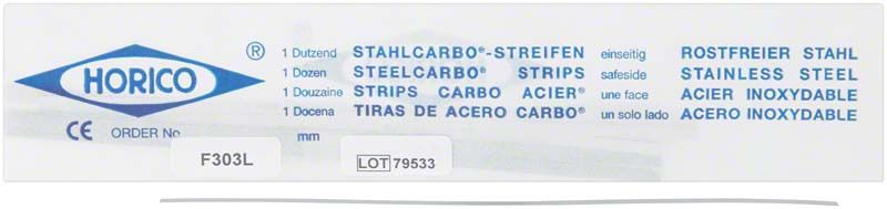 Image of Stahlcarbo®-Streifen mit Lücke F303L 0,07mm, 3mm, gelb, einseitig