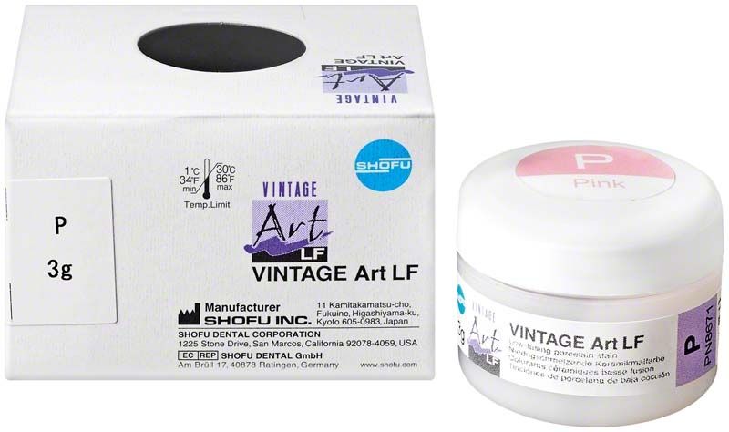 VINTAGE Art LF Basisfarbton P (Pink) in weißem Behälter mit Verpackung.