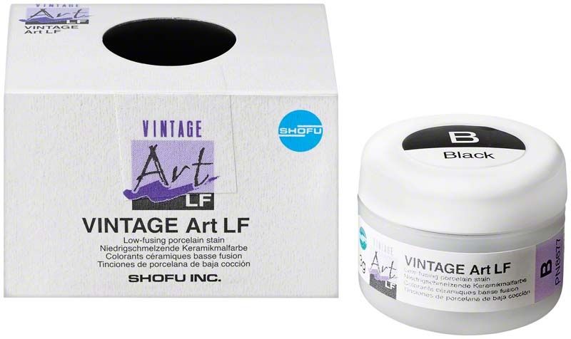 Keramikfarbe VINTAGE Art LF in Schwarz mit Verpackung und Tiegel.
