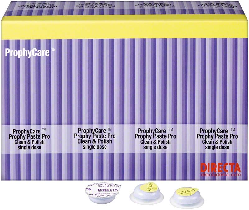 ProphyPaste PRO Packung mit 144 x 2 g Dosen für Zahnreinigung.