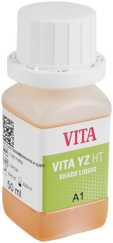 VITA YZ HT SHADE LIQUID A1 Flasche mit 50 ml Inhalt und Etikett.
