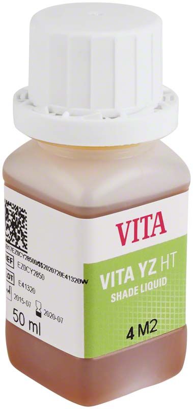 VITA YZ HT SHADE LIQUID 3D-Master 4M3 in brauner Flasche mit weißem Verschluss.
