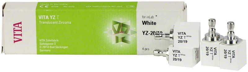 Verpackung der VITA YZ TWhite Zirkonoxid-Blöcke für inLab YZ-55.