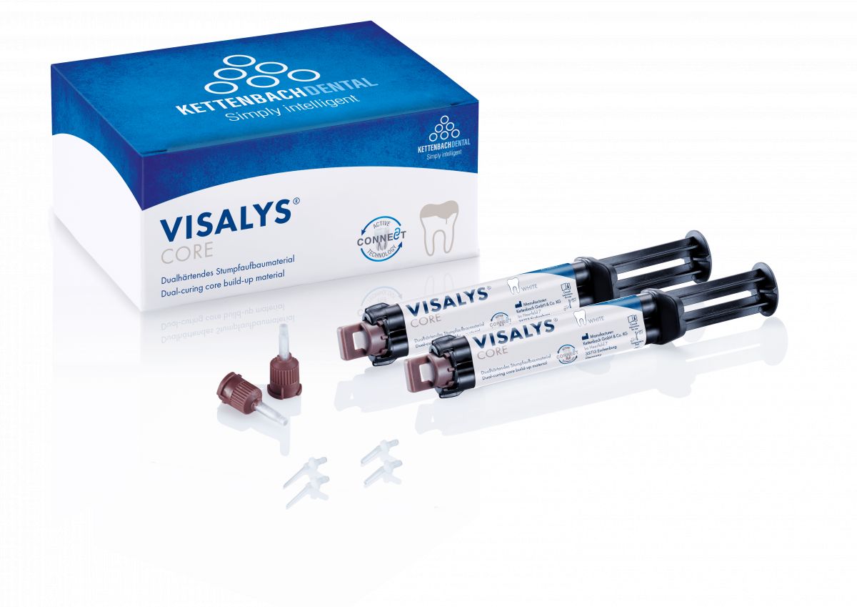 Visalys® Core Doppelspritze mit Verpackung und Zubehörteilen