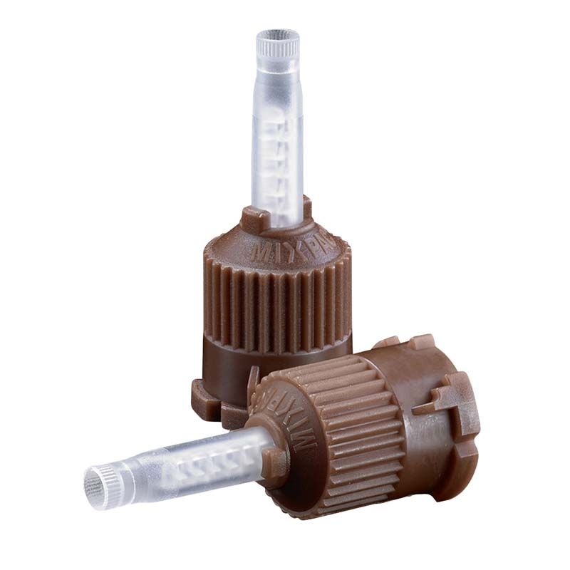 Braune Mischkanülen für Visalys Core Doppelspritzen, 50 Stück.