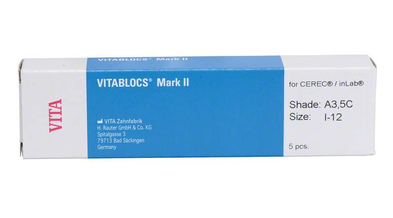 VITABLOCS® Mark II Verpackung mit Farbton A3,5C und Größe I12.