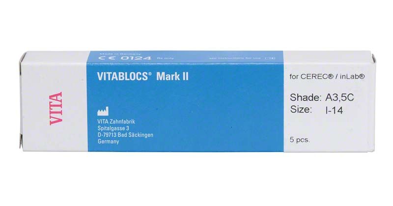 VITABLOCS® Mark II Verpackung für Zahnblock, Farbton A3,5C, Größe I14.