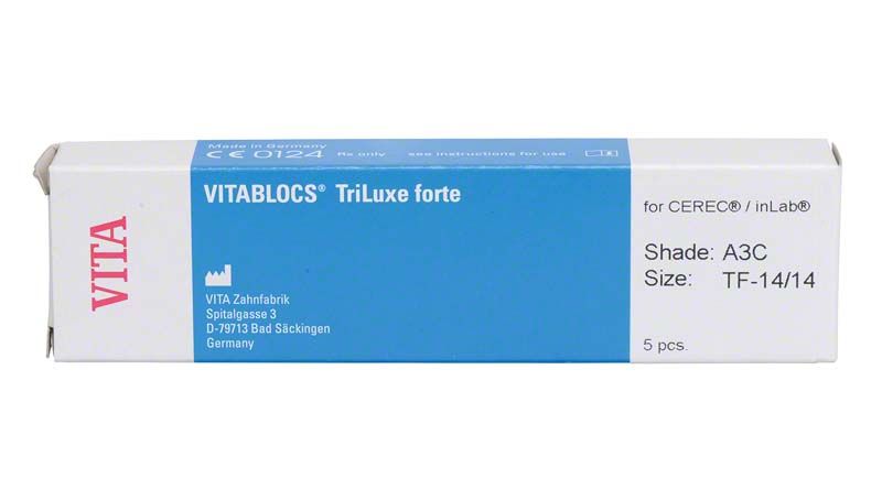 VITABLOCS® TriLuxe forte Verpackung mit Aufdruck A3C und Größe TF-14/14.