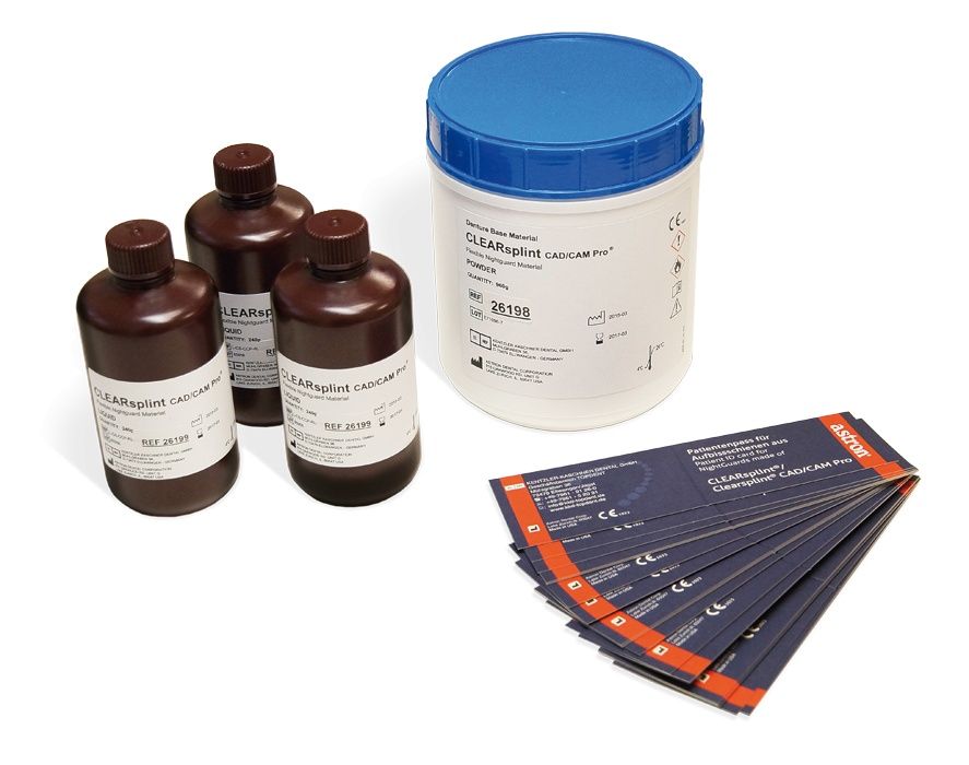 astron® Clearsplint® CAD/CAM Pro SuperEconomyKit mit Flaschen, Ronde und Anleitungen
