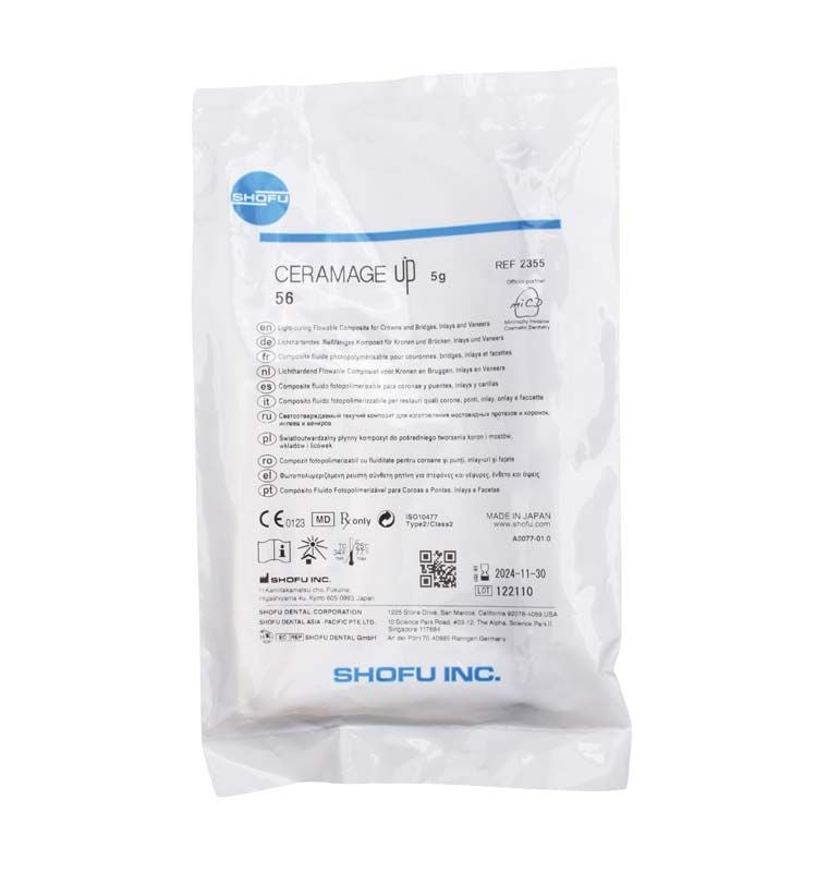 Verpackung des CERAMAGE UP Incisal 56 Kompositsystems mit Textinformationen.