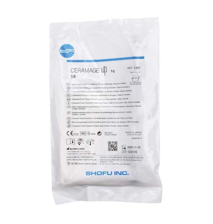 Verpackung des CERAMAGE UP Incisal 56 Kompositsystems mit Textinformationen.
