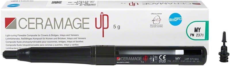 Keramikverstärkungsmaterial CERAMAGE UP Concentrate MY, 5g, mit Spritze und Verpackung.