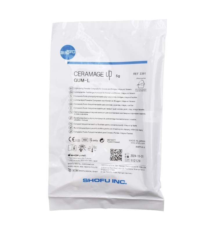 CERAMAGE UP Gum Color GUM-L Verpackung mit Produktinformationen und Herstellerlogo.