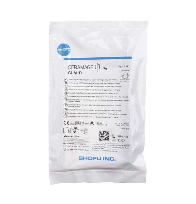CERAMAGE UP Gum Color GUM-D Verpackung mit detaillierten Produktinformationen.