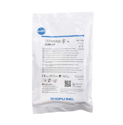 Verpackung von CERAMAGE UP Gum Color GUM-LP mit Produktinformationen und Herstellerlogo.