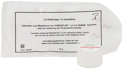 LC-Isolierungspulver in weißem Beutel mit rotem Text und Logo.