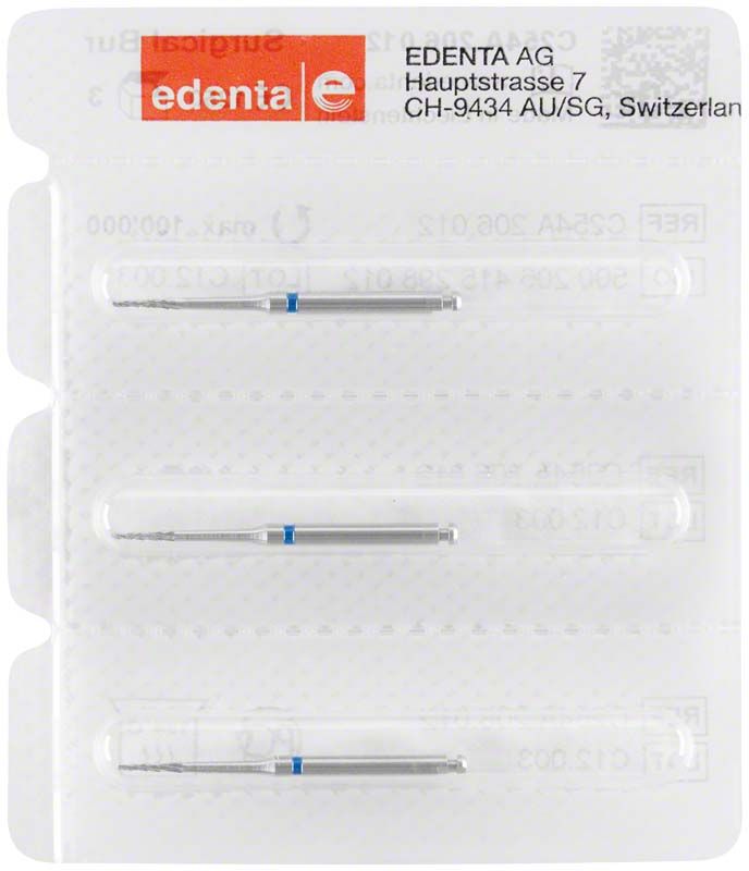Verpackung des Knochenfräsers C254A 012 RAXL für dentalchirurgische Eingriffe.
