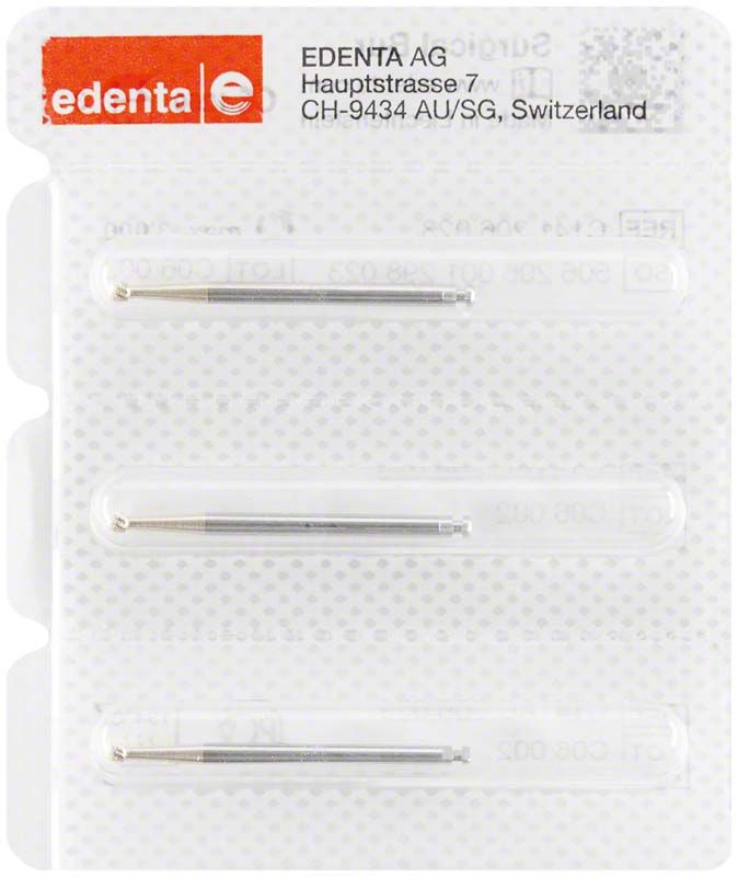 Allport Knochenfräser C141AC 023 HP in Blisterverpackung mit drei Fräsen.