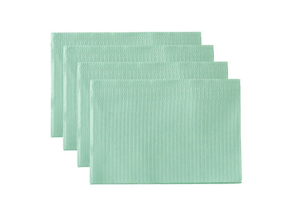 Monoart Patientenservietten Towel UP, mintgrün, in Stapelansicht.