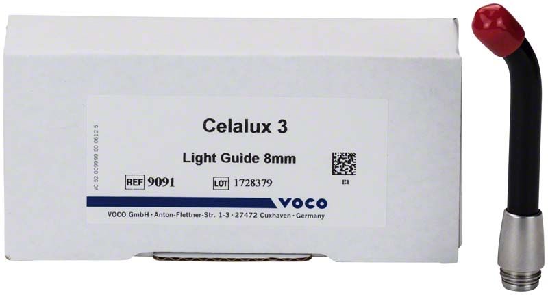 Celalux 3 Lichtleiter mit 8mm Durchmesser vor Verpackung