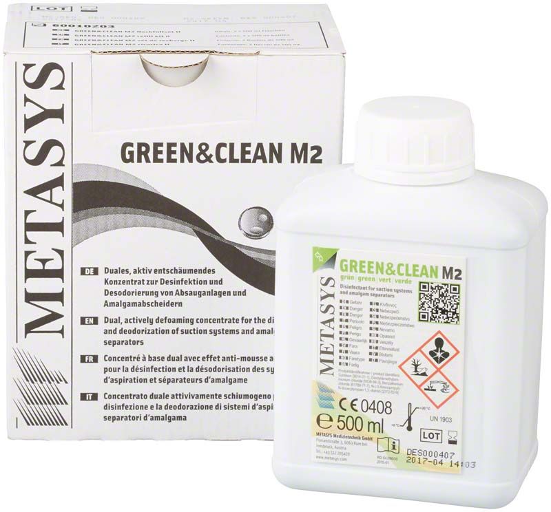 Metasys Green & Clean M2 Konzentratflasche und Verpackung, 500ml, duales System.