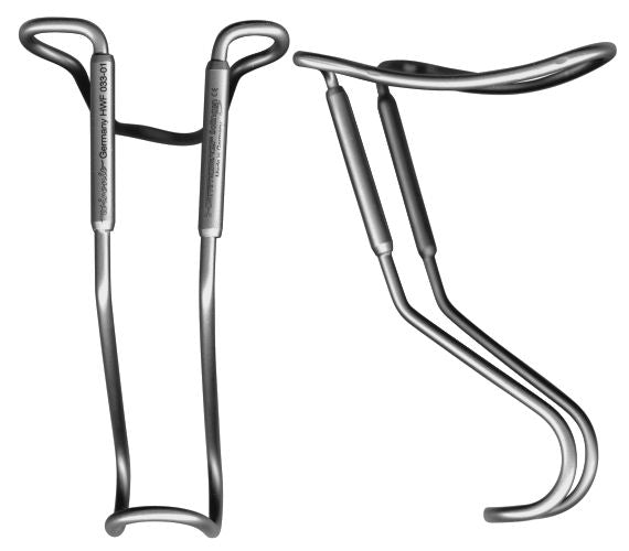 Wangenhaken Günay Figur 1 für Kinder, Edelstahlansicht.