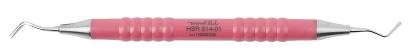 Zahnärztlicher Spatel Wiro-FILL St. HSR 514-01 mit rosa Griff.